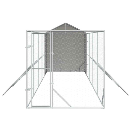 Outdoor Dog Kennel with Roof 2x10x2.5 m Galvanised Steel, spacious and durable for pets