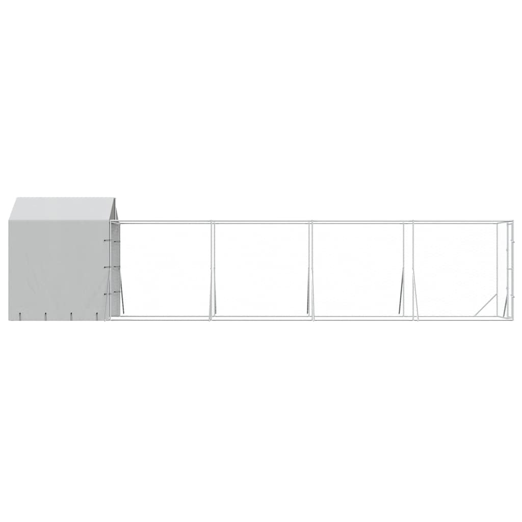 Outdoor Dog Kennel with Roof 2x10x2.5 m Galvanised Steel featuring spacious enclosure and sturdy design for animal safety
