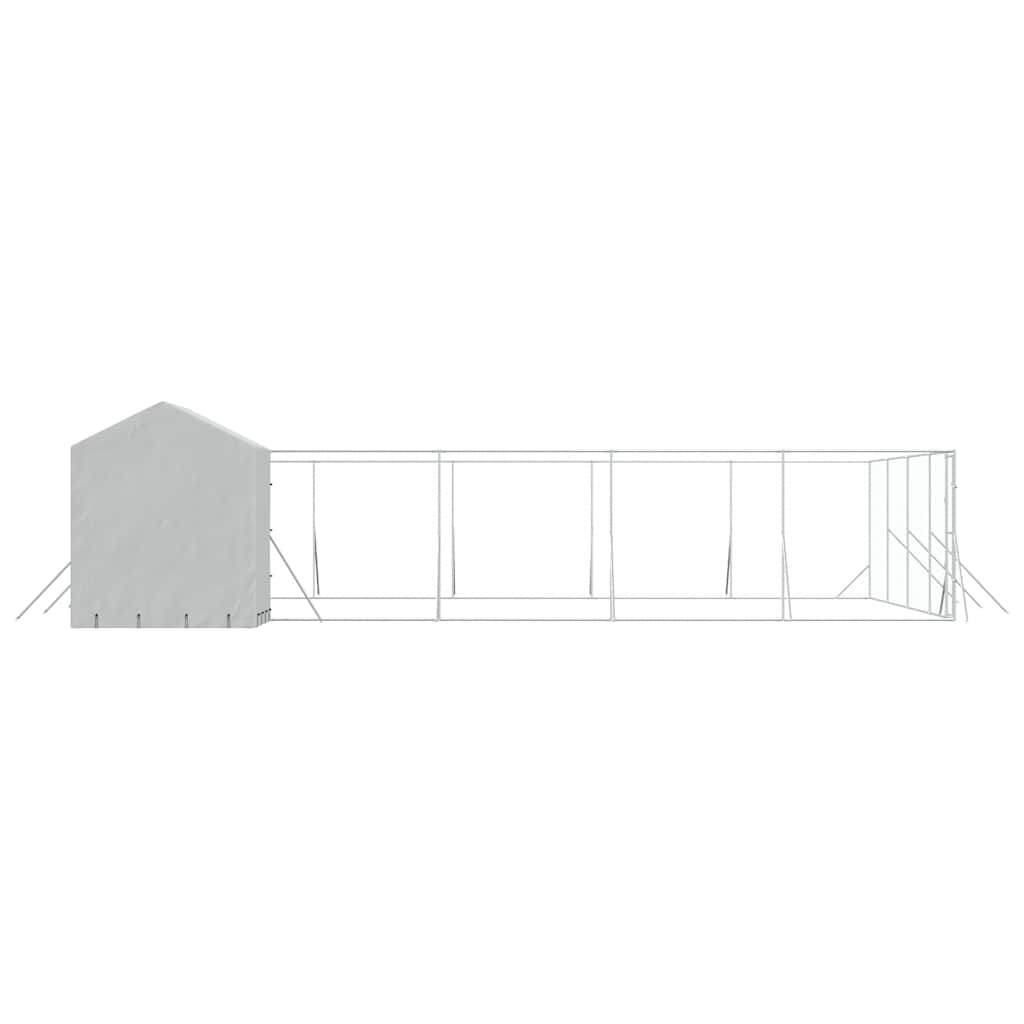 Outdoor Dog Kennel with Roof 10x10x2. m Galvanised Steel, spacious and sturdy animal enclosure for safety and comfort.