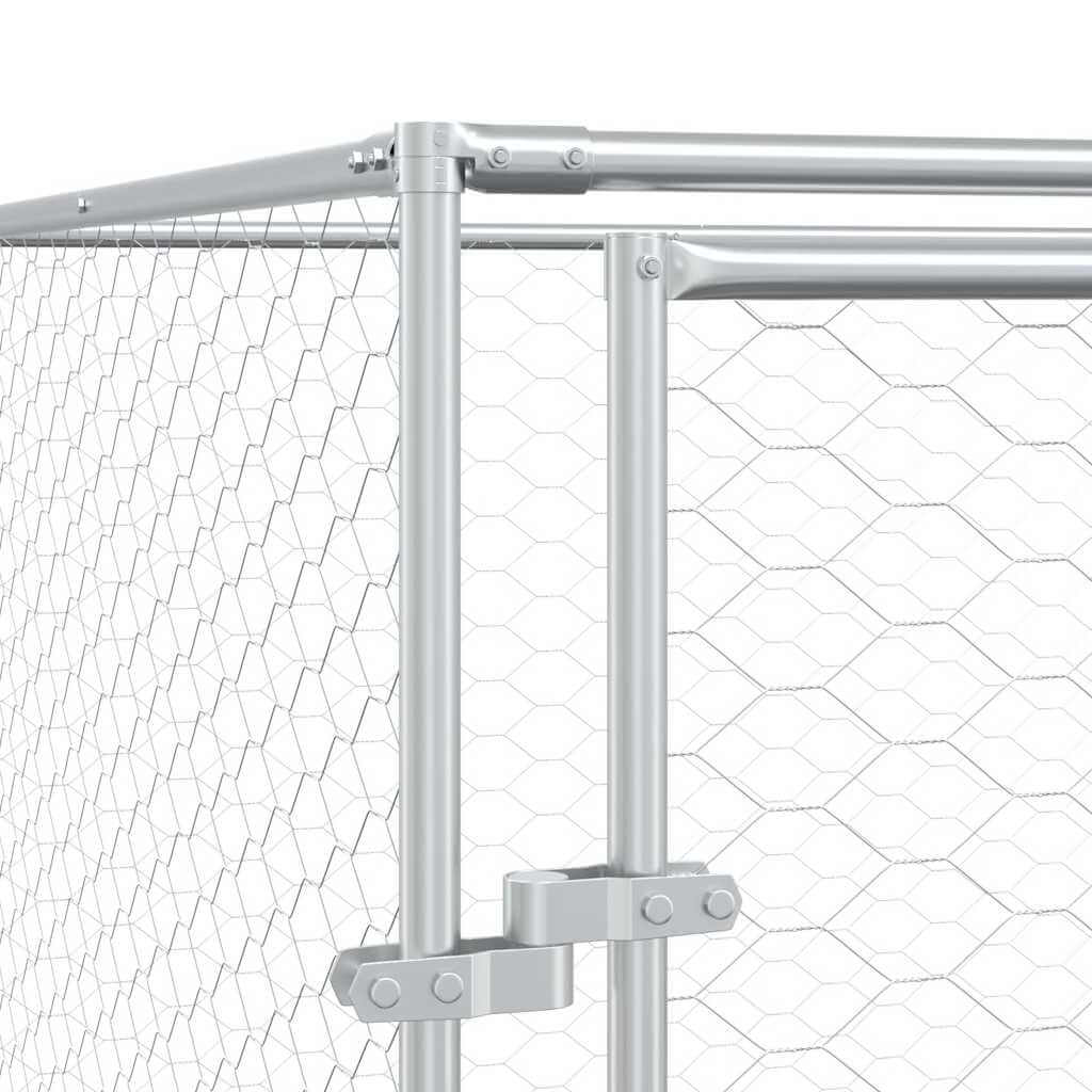 Outdoor Dog Kennel with Roof 10x10x2. m Galvanised Steel sturdy construction detail