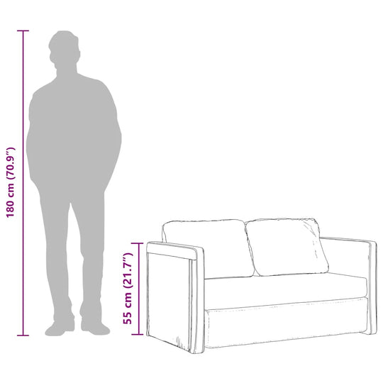 أريكة سرير أرضية 2-in داكنة 122×204×55 سم مخملي