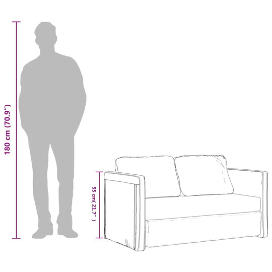أريكة سرير أرضية 2 بوصة - 112×174×55 سم، قماش