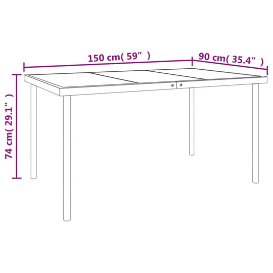 5 Piece Garden Dining Set Steel and Textilene , Furniture -> Outdoor Furniture -> Outdoor Furniture Sets , black,Chairs -,Decor -,Durable,eligant,Furniture -,Home & Garden -,Home Decor,Modern Design,new-305021,Outdoor Chairs,Outdoor Furniture -,Outdoor Fu