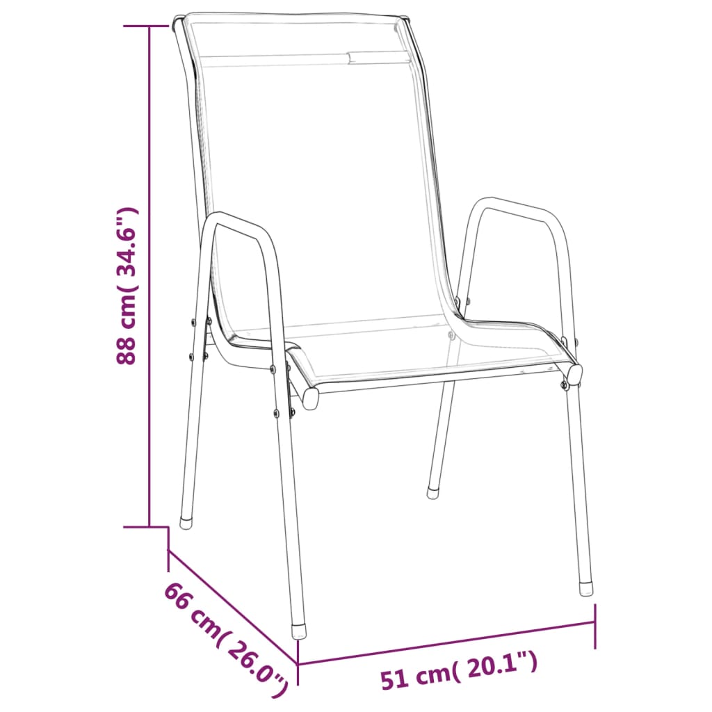 5 Piece Garden Dining Set Steel and Textilene Furniture -> Outdoor Furniture -> Outdoor Furniture Sets