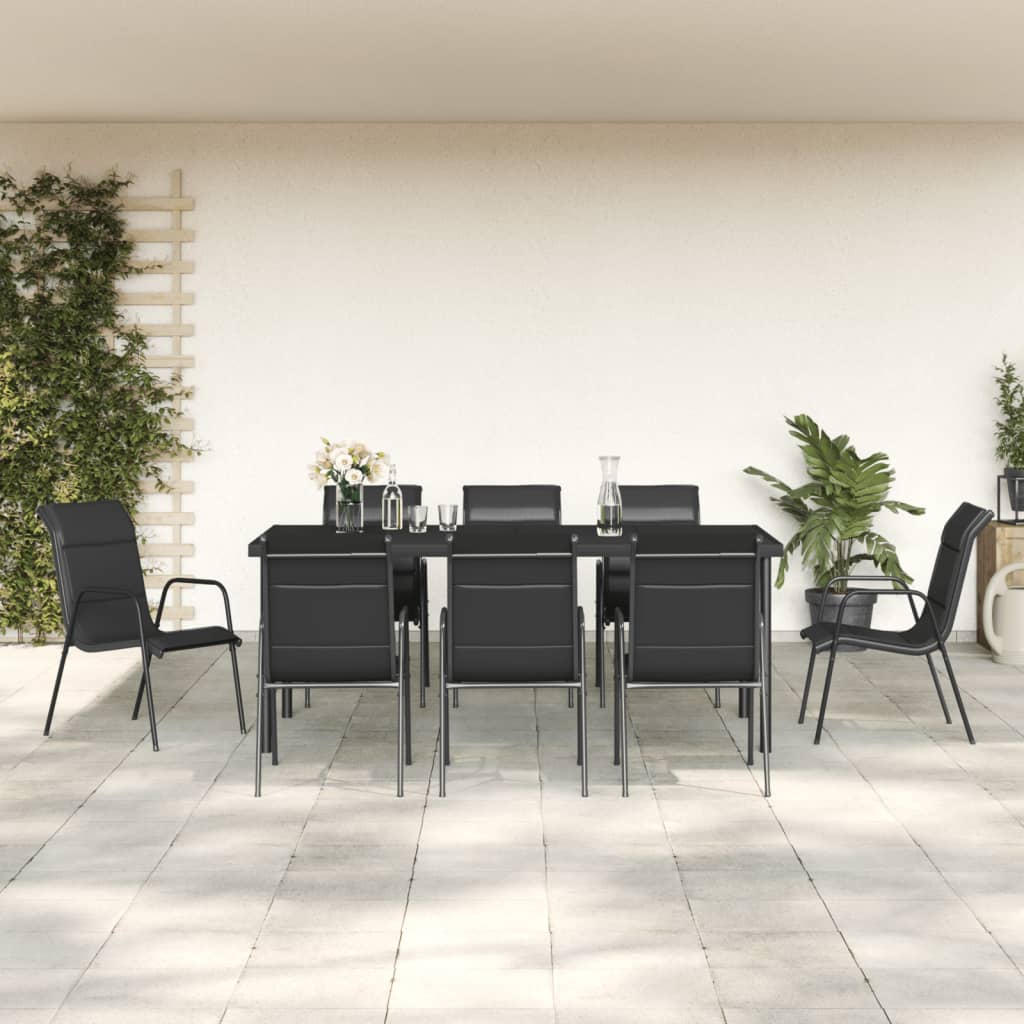 7 Piece Garden Dining Set Steel and Textilene , Furniture -> Outdoor Furniture -> Outdoor Furniture Sets , Chairs -,Durable,eligant,Furniture -,Home & Garden -,Home Decor,Modern Design,new-305021,Outdoor Furniture -,Outdoor Furniture Sets,Outdoor Seating