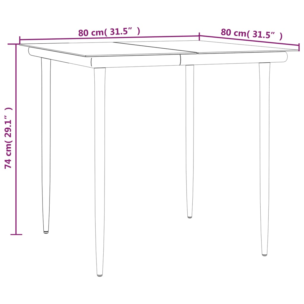 5 Piece Garden Dining Set Steel and Textilene Furniture -> Outdoor Furniture -> Outdoor Furniture Sets