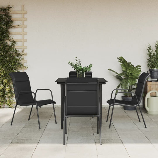 5 Piece Garden Dining Set Steel and Textilene Furniture -> Outdoor Furniture -> Outdoor Furniture Sets