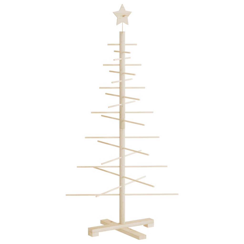 Wooden Christmas Tree for Decoration  Solid Wood Pine, featuring a rustic design and star top for holiday charm.