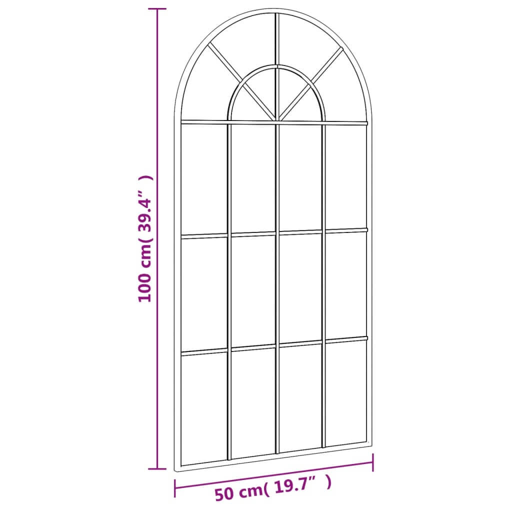 Wall Mirror  50x100 cm Arch Iron