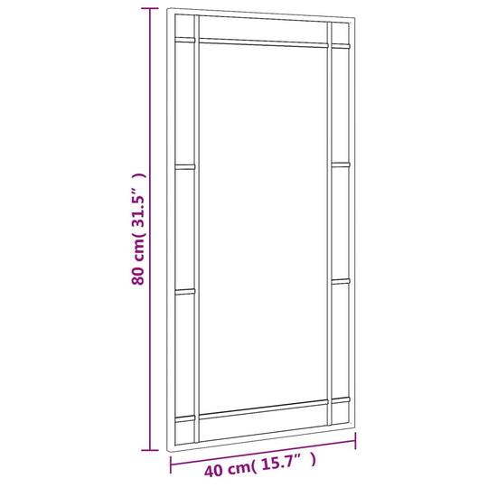 Wall Mirror  40x80 cm Rectangle Iron