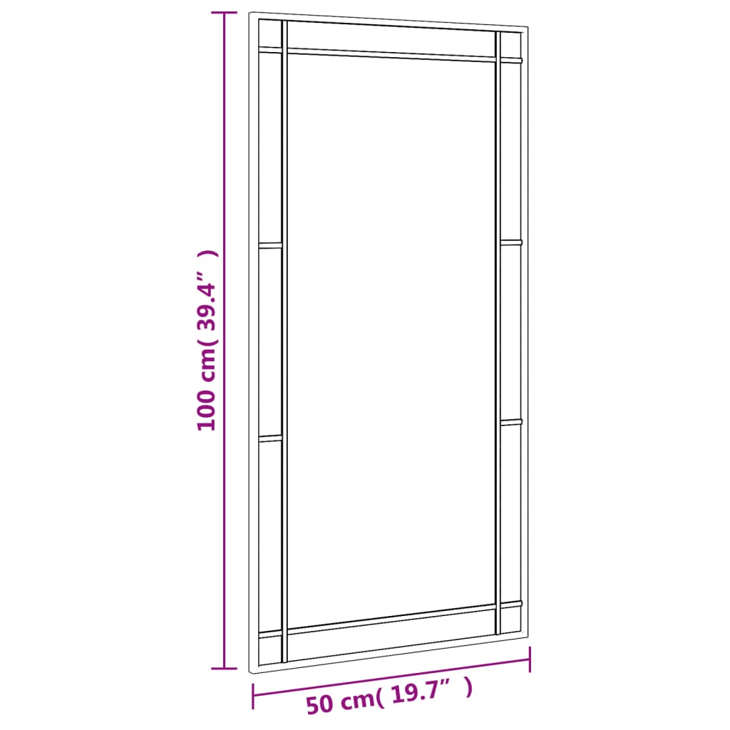 Wall Mirror  50x100 cm Rectangle Iron