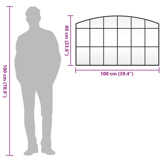 مرآة حائط حديدية مقوسة 100 × 60 سم