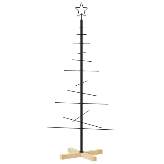 Metal Christmas Tree with Wooden Base