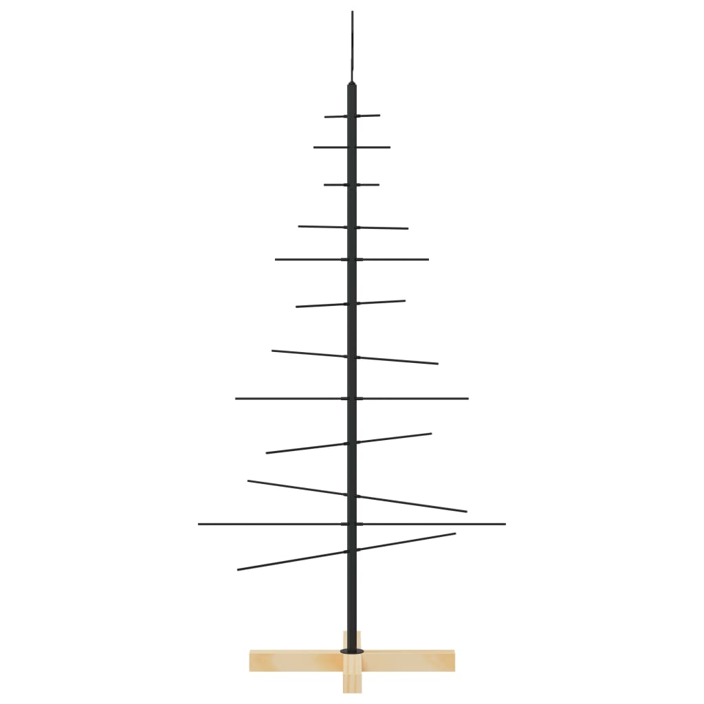 Metal Christmas Tree with Wooden Base