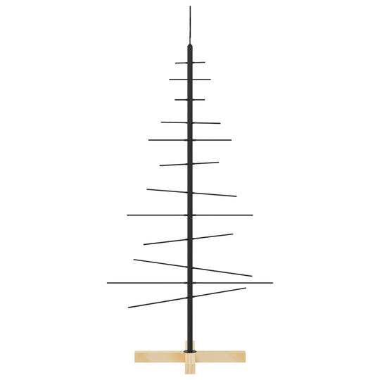 Metal Christmas Tree with Wooden Base