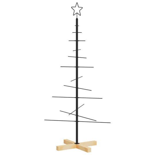 Metal Christmas Tree with Wooden Base