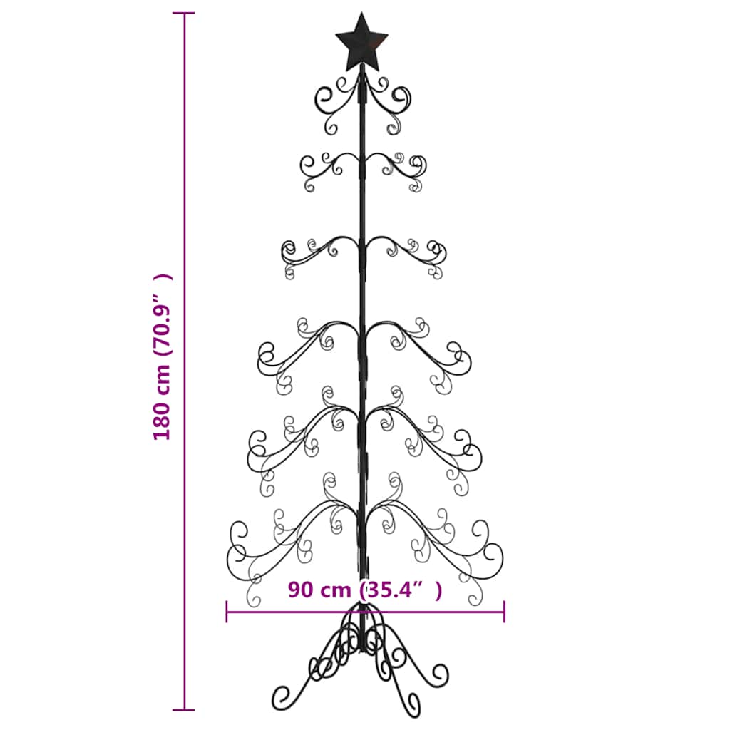 Metal Christmas Tree for Decoration featuring a modern design with star topper, perfect for DIY with LED lights and festive decor.