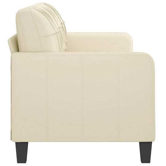 3-Seater Sofa Cream 180 cm Faux Leather