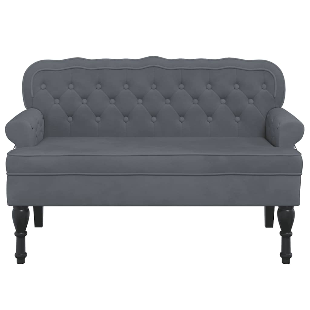 Bench with Backrest Dark  119.5x64.5x75 cm Velvet
