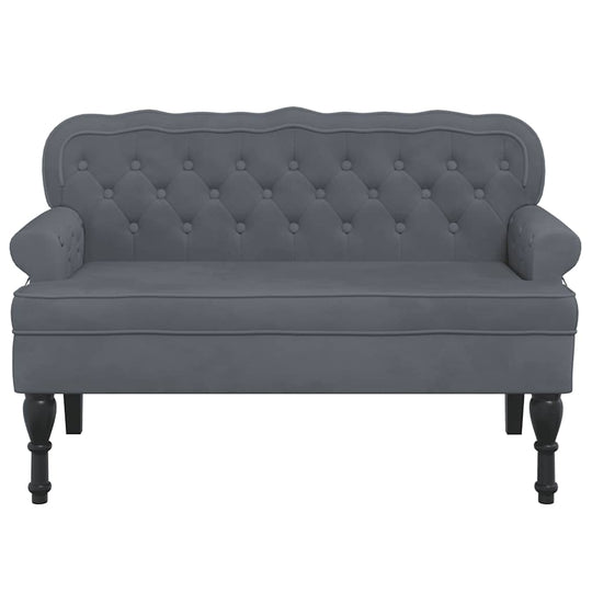 Bench with Backrest Dark  119.5x64.5x75 cm Velvet