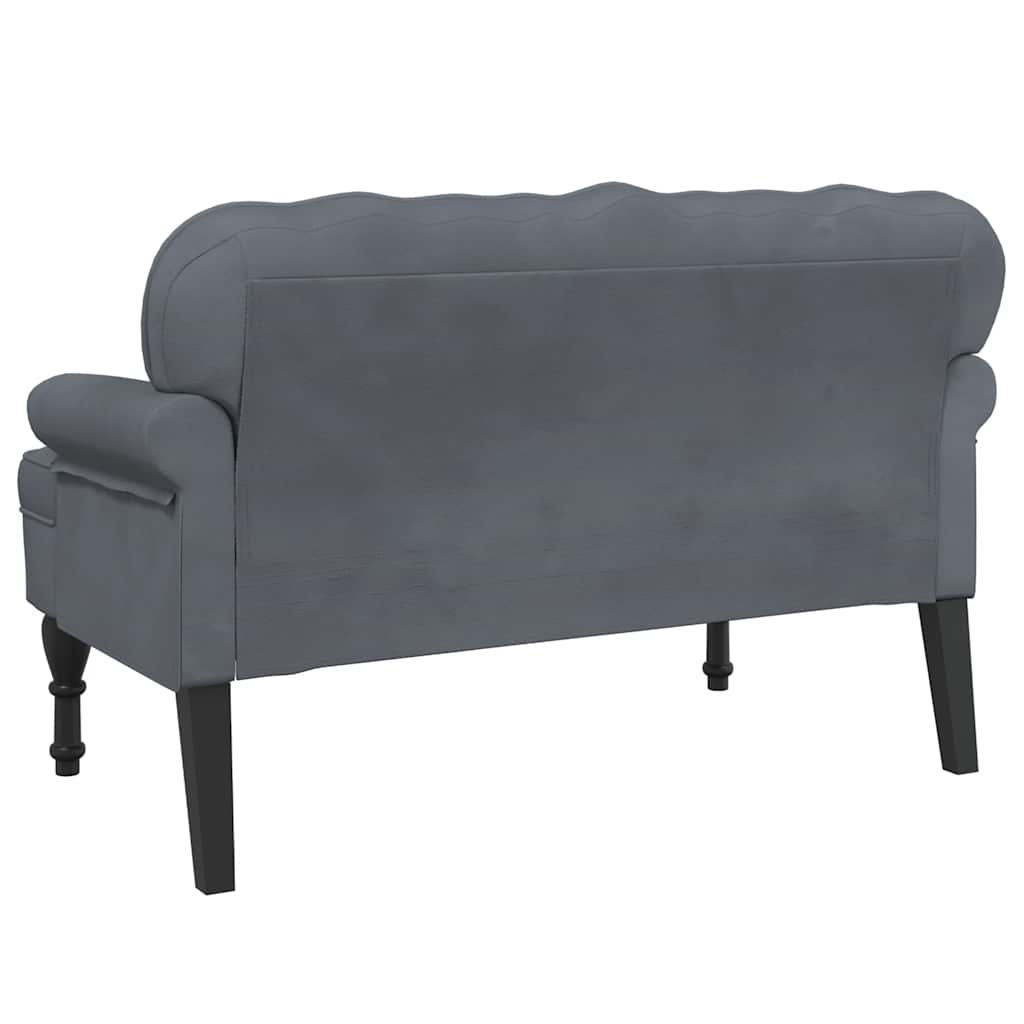 Bench with Backrest Dark  119.5x64.5x75 cm Velvet