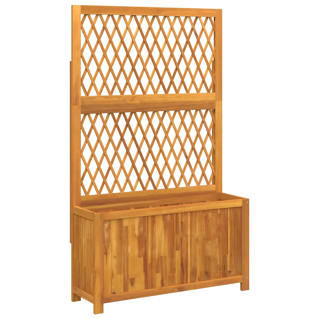 planter with trellis 6ft Planter with Trellis 100x32x165 cm Solid Wood Acacia