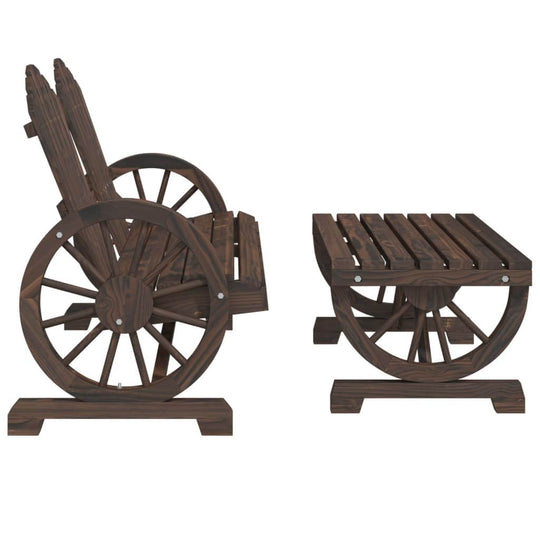 طقم جلوس حديقة مكون من 4 قطع من خشب التنوب الصلب