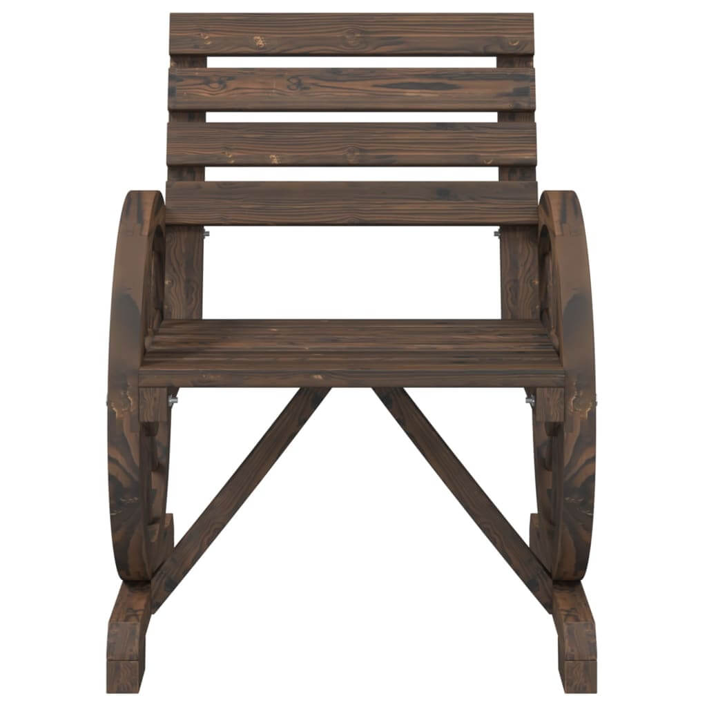 Solid wood garden chair with a dark finish, perfect for outdoor lounging and relaxation in the patio or garden.