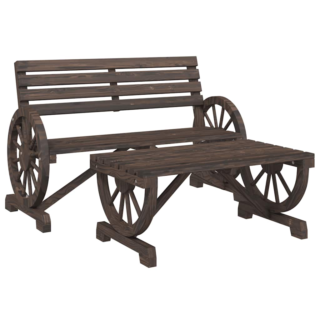 طقم جلوس حديقة مكون من 4 قطع من خشب التنوب الصلب