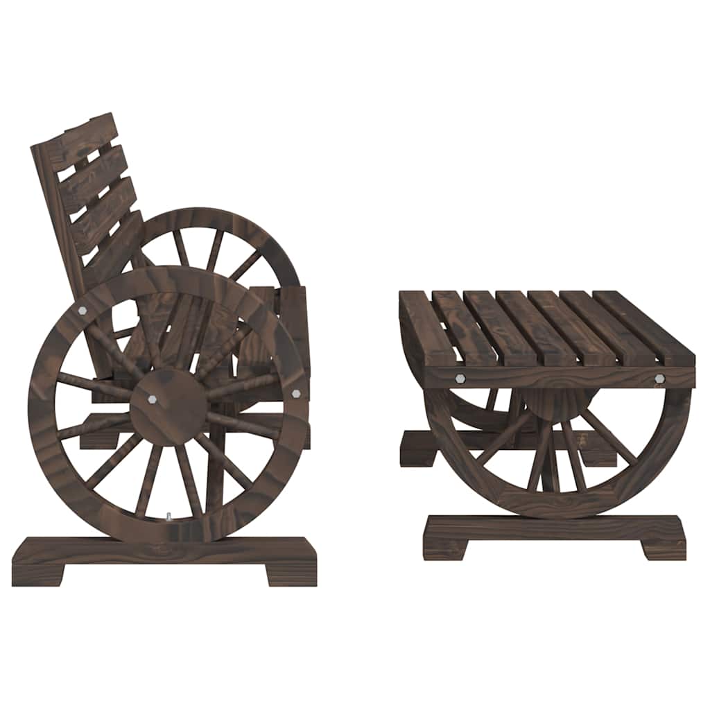 طقم جلوس حديقة مكون من 4 قطع من خشب التنوب الصلب