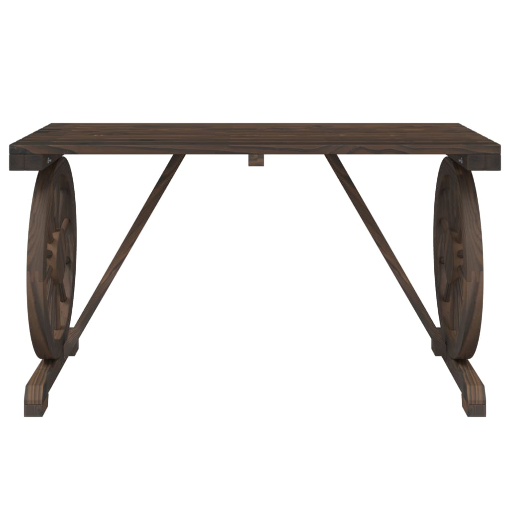 Wooden garden table 115x55x65 cm, solid fir construction, perfect for outdoor dining and rustic charm.