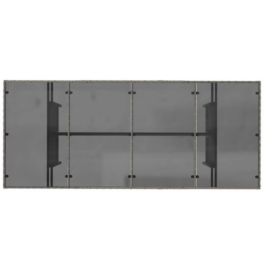 طاولة حديقة بسطح زجاجي 190×80×74 سم مصنوعة من البولي راتان