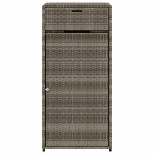 Garden Storage Cabinet Grey 55x55x111 cm Poly Rattan