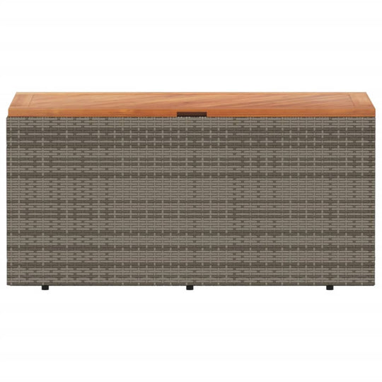 Garden Storage Box 110x50x54 cm Poly Rattan Acacia Wood , storage box , Furniture -,garden decor,Home & Garden -,Modern Design,new-305021,Outdoor Furniture -,Outdoor Storage Boxes,poly rattan,Storage & Organisation -