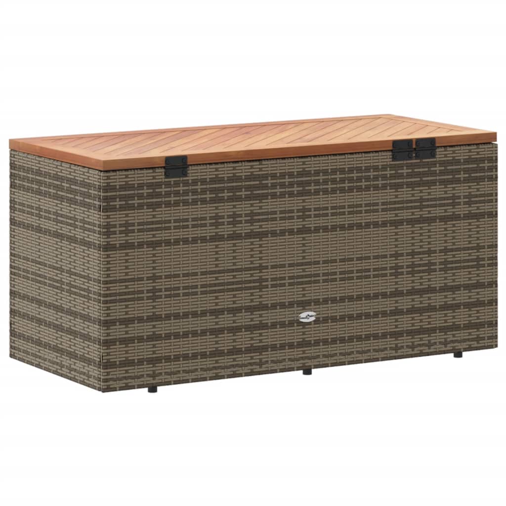 Garden Storage Box 110x50x54 cm Poly Rattan Acacia Wood , storage box , Furniture -,garden decor,Home & Garden -,Modern Design,new-305021,Outdoor Furniture -,Outdoor Storage Boxes,poly rattan,Storage & Organisation -