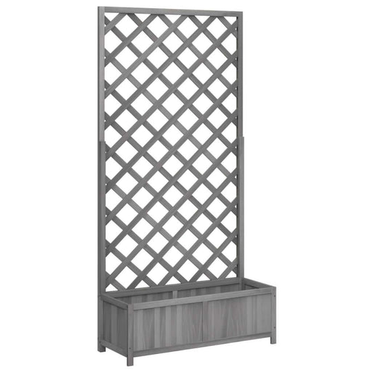 Planter with Trellis  Solid Wood Fir, featuring a sturdy trellis design and durable wood base for outdoor plants.