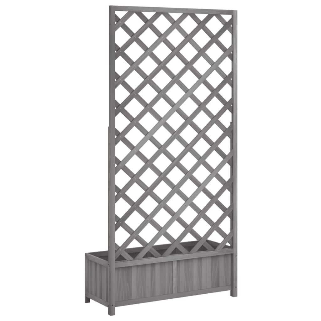 Planter with Trellis  Solid Wood Fir featuring a sturdy trellis design for climbing plants and beautiful garden display.