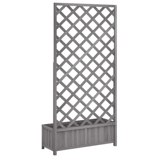 Planter with Trellis  Solid Wood Fir featuring a sturdy trellis design for climbing plants and beautiful garden display.