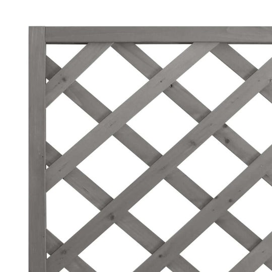 Planter with Trellis  Solid Wood Fir with grey lattice design for outdoor gardens and patios.