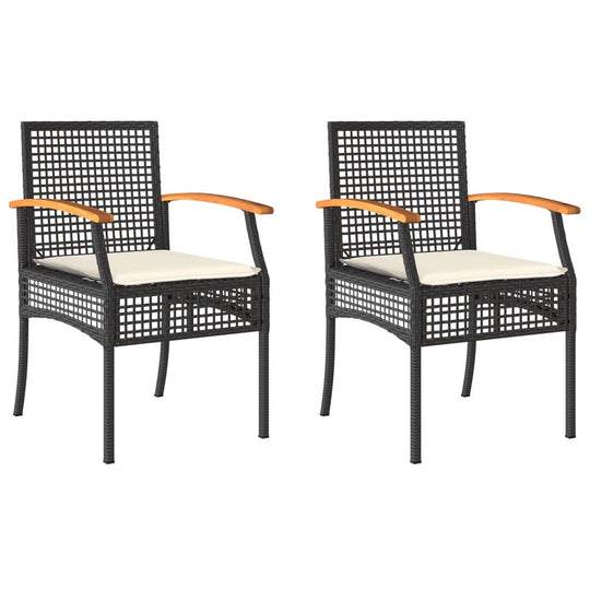 2-Piece Garden Chairs with Cushions – Rattan & Wood Dubai featuring elegant design and comfortable seating.