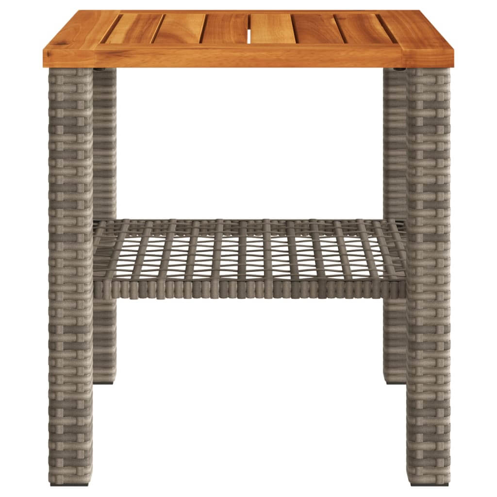 Garden Table 40x40x42cm – Rattan & Acacia Wood Dubai view from the front showing the durable design and materials.