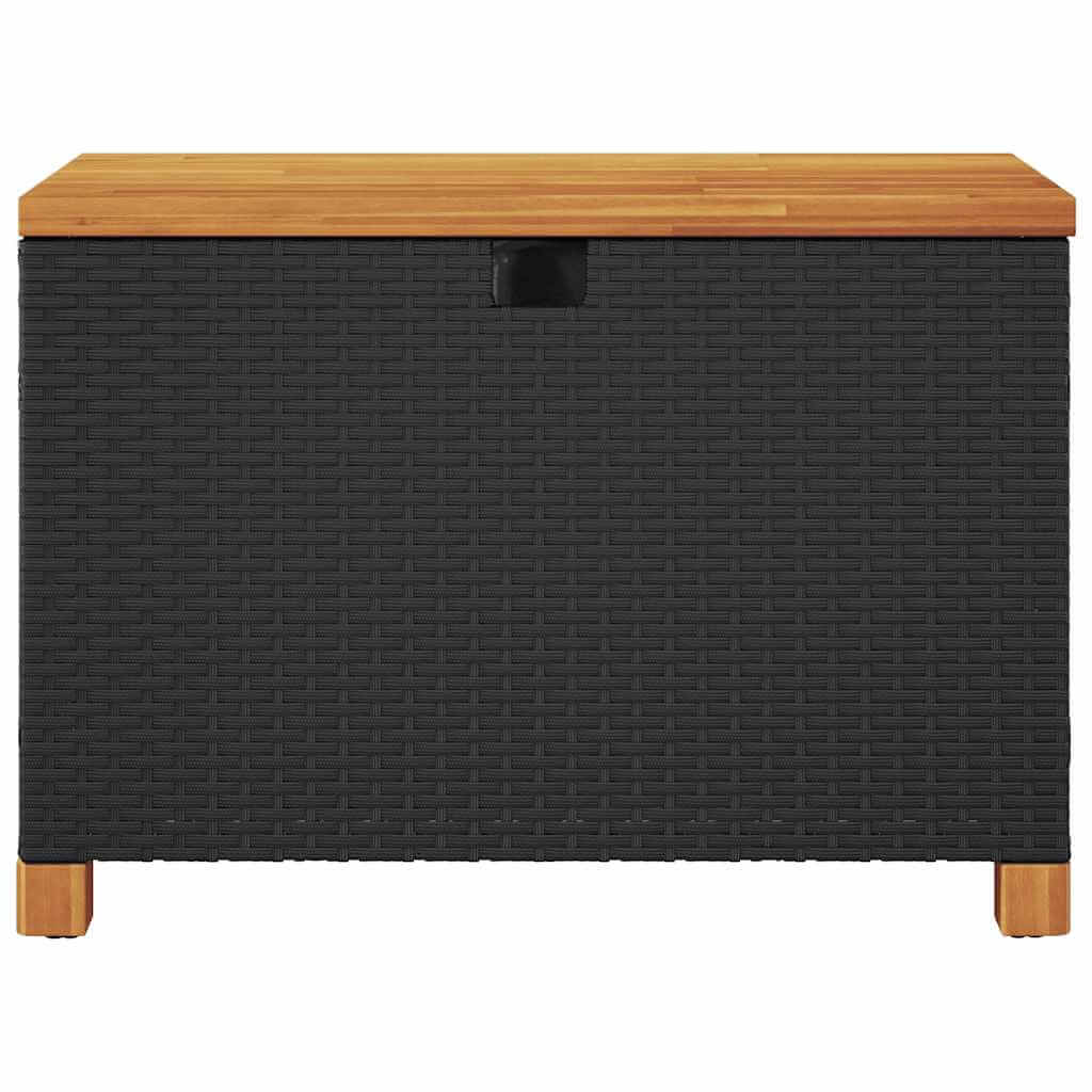 صندوق تخزين للحديقة 80×40×48 سم، مصنوع من البولي راتان وخشب الأكاسيا