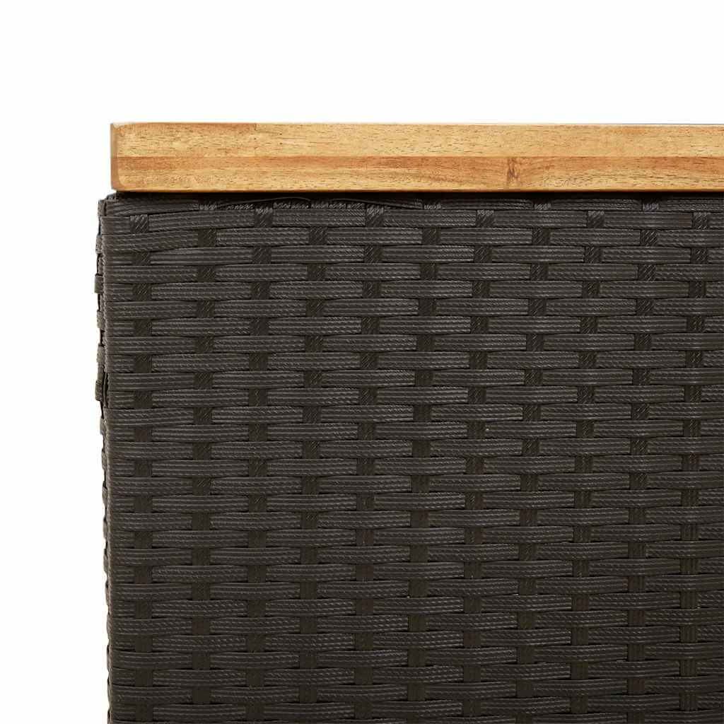 Garden Storage Box 110x55x63cm – Rattan & Wood Dubai close-up of durable rattan and wood top.
