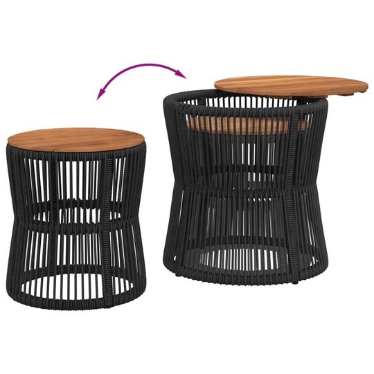 2-Piece Garden Side Tables with Wooden Top – Rattan Dubai featuring stylish design and durable materials.