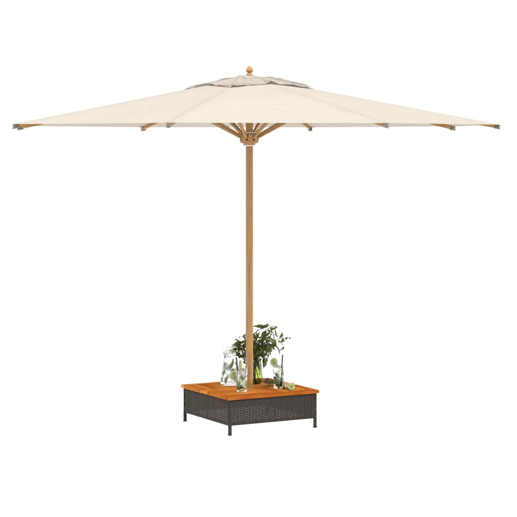 Parasol umbrella Base Cover  70x70x25 cm Poly Rattan and Acacia
