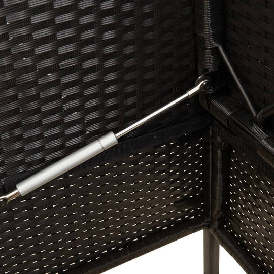 Close-up view of the durable mechanism on the Garden Bench with Cushions Poly Rattan.