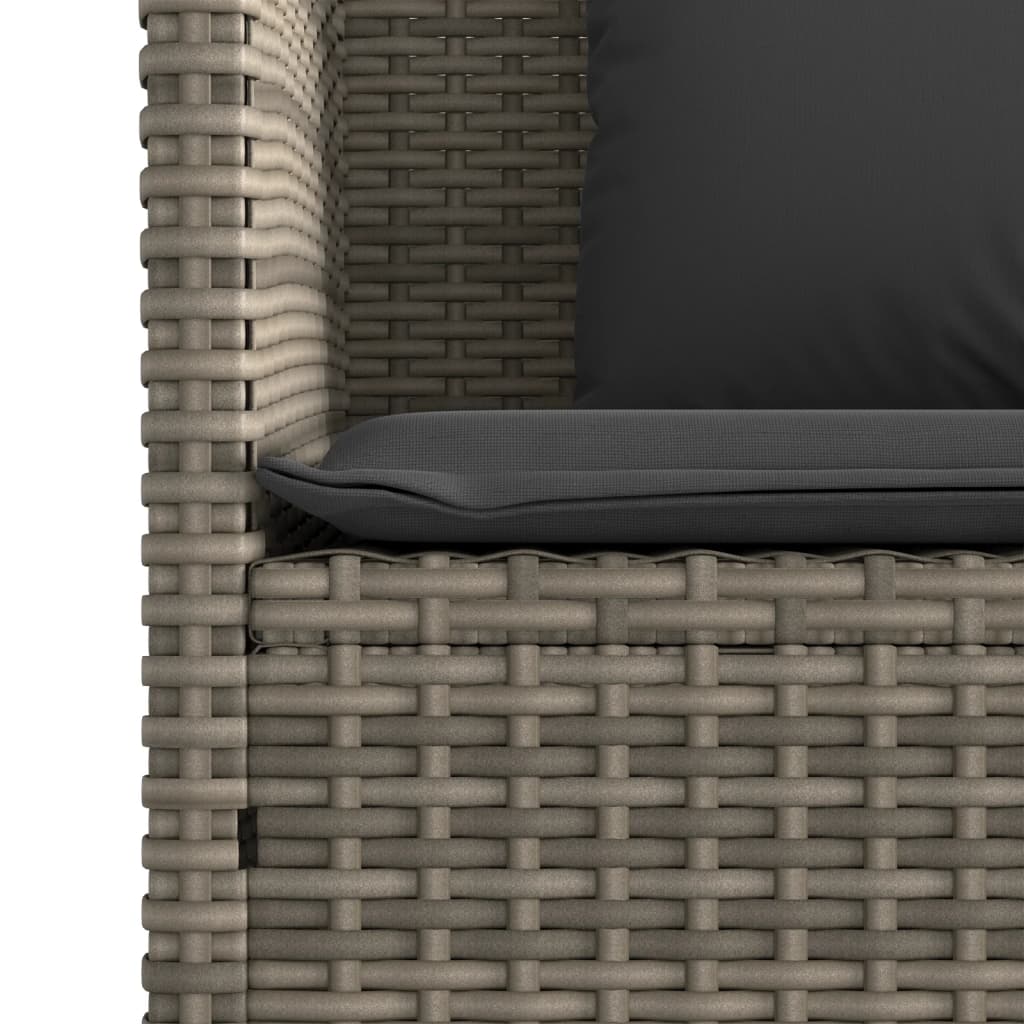 Garden Bench with Cushions  Poly Rattan