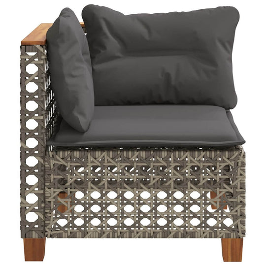 Garden Sofa Corner with Cushions Poly Rattan in a stylish design with dark cushions and a lightweight frame.