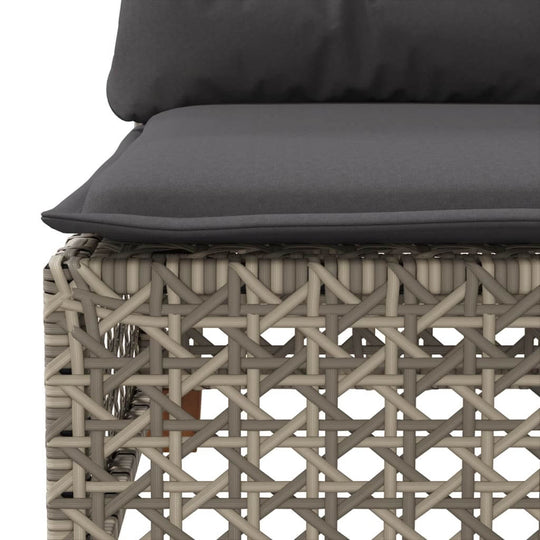 Grey poly rattan garden sofa cushion with durable, weather-resistant design for outdoor lounging comfort.