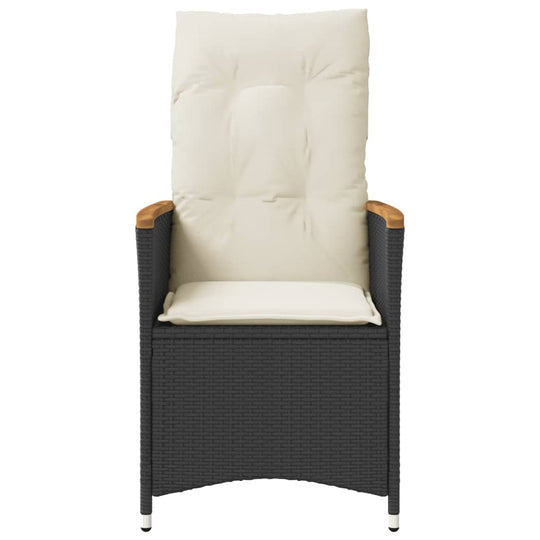 Reclining Garden Chairs 2 pcs with Cushions  Poly Rattan